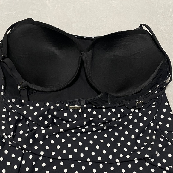 Sunsets Black and White Polka Dot Tankini Women's  SwimTop 40DD - Picture 6 of 9